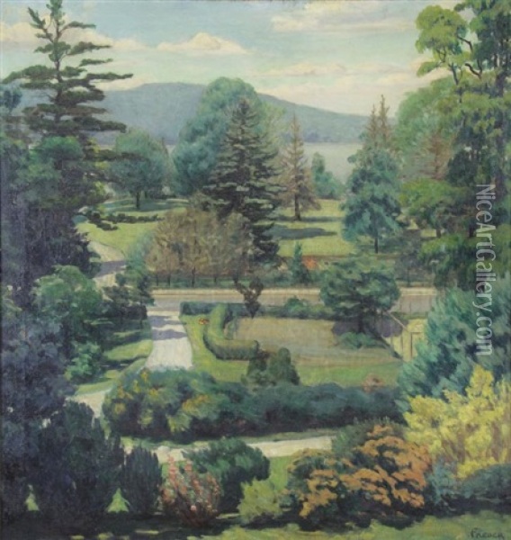 Landscape With Garden Oil Painting - Frederick Freder