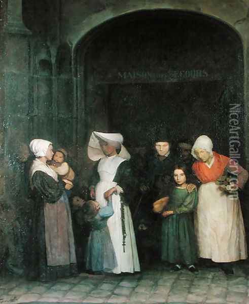 The House of Refuge, c.1840 Oil Painting - Alphonse Louis Pierre Trimolet