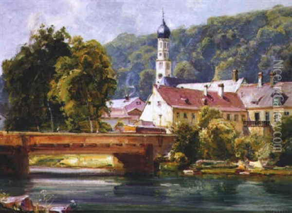 Markt Wolfratshausen Oil Painting - Richard Carl Wagner