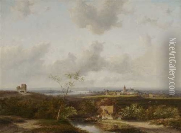 Hollandische Landschaft Oil Painting - Jan Evert Morel the Younger
