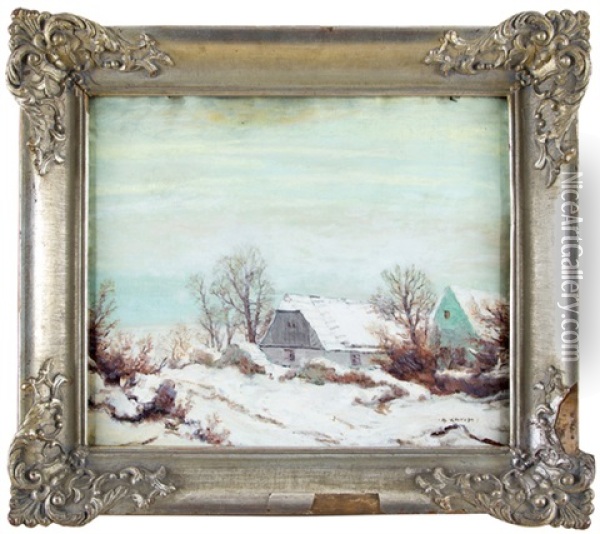 Zimni Krajina Oil Painting - Alois Kalvoda