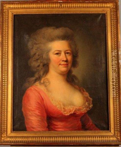 Portrait D'une Dame De Qualite Oil Painting - Johann Ernst, Julius Heinsius
