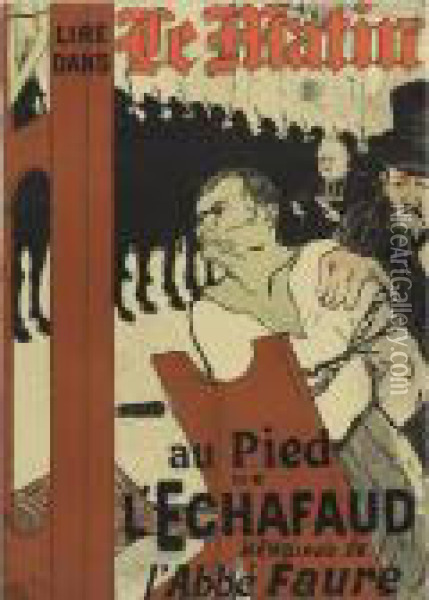 Au Peid De L'echafaud (d. 347; A. 14; W. P8; Adr. 14) Oil Painting - Henri De Toulouse-Lautrec