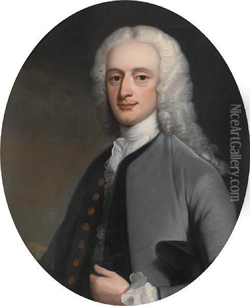 Portrait Of Gentleman Oil Painting - Thomas Gibson