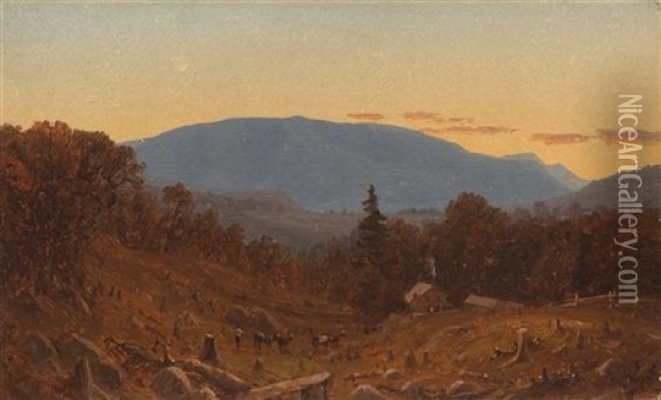 Hunter Mountain At Twilight Oil Painting - Sanford Robinson Gifford