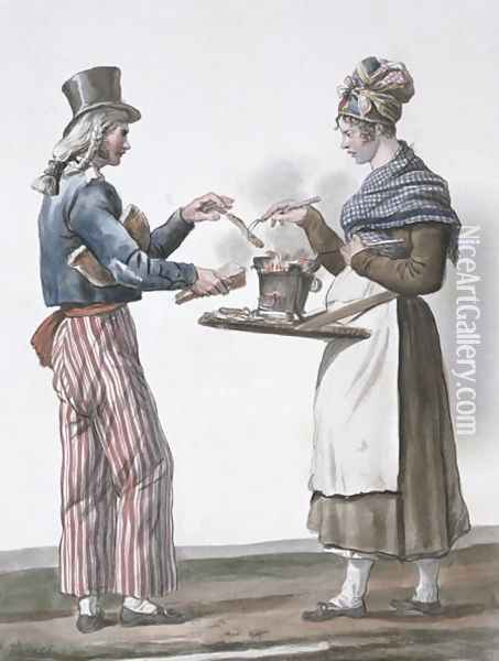 The sausage vendor Oil Painting - Carle Vernet