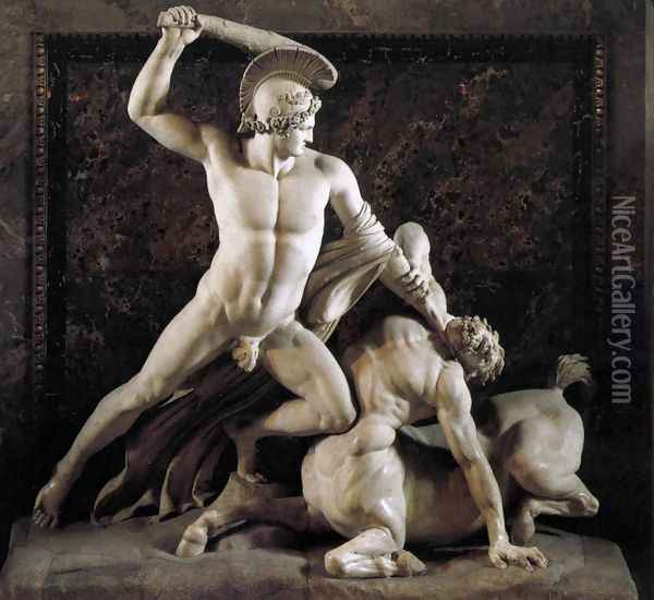 Theseus and the Centaur Oil Painting - Antonio Canova