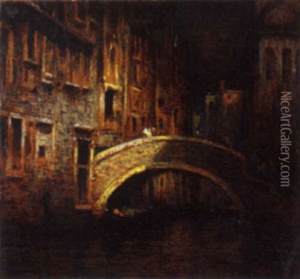 Venezia, Ponte Del Paradiso Oil Painting - Giuseppe Miti Zanetti