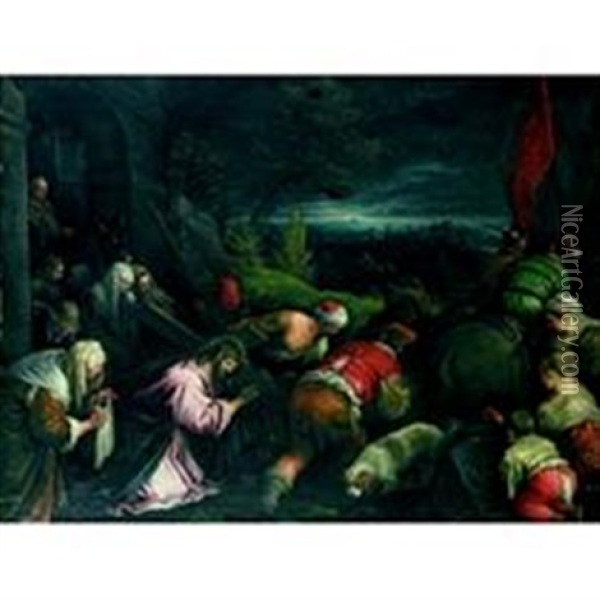 Le Portement De Croix Avec Saint Veronique Oil Painting - Francesco da Ponte Bassano