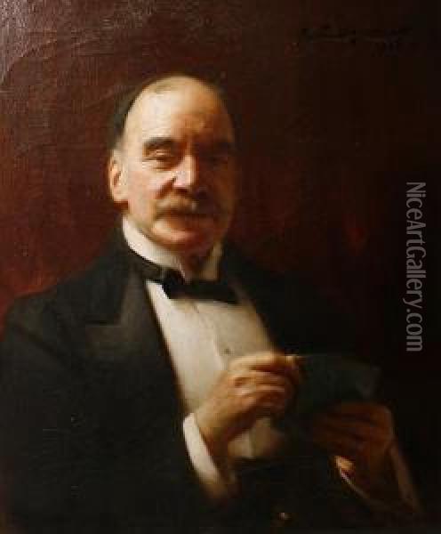 Portrait Of Gordon Thomson Oil Painting - Arthur Hacker