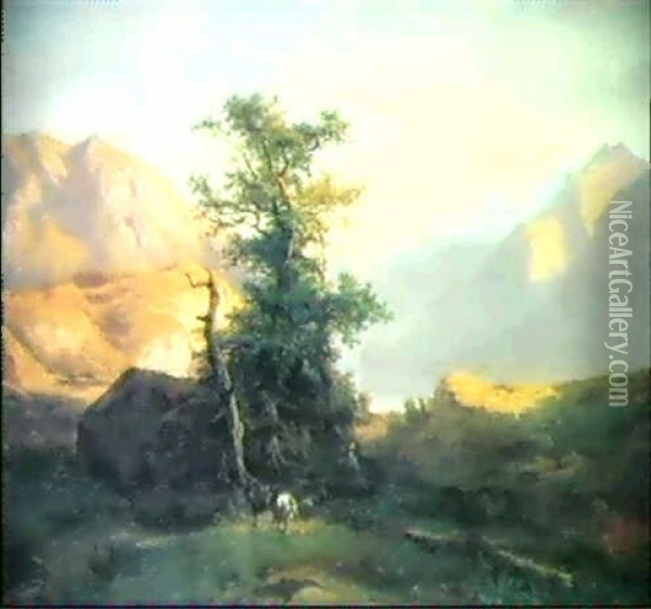 Schaferszene Am Vierwaldstattersee Oil Painting - Alexandre Calame