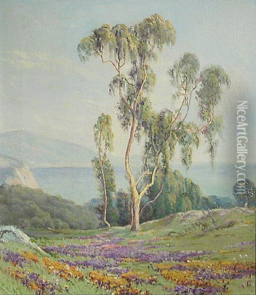 Lone Purple Eucalyptus Oil Painting - Louise Charlotte Koogh Holtum