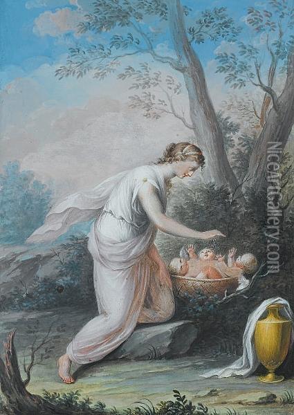 The Nest Of Cupid Oil Painting - Angelica Kauffmann