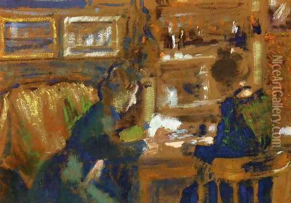 The Conversation Oil Painting - Georges Lemmen