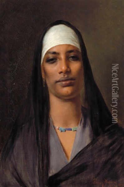 Bildnis Einer Nubierin, Cairo Oil Painting - Franz Xavier Kosler