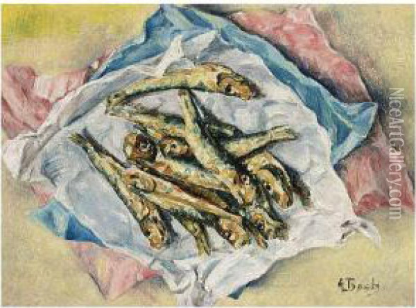 A Still Life With Fish Oil Painting - Anna Boch