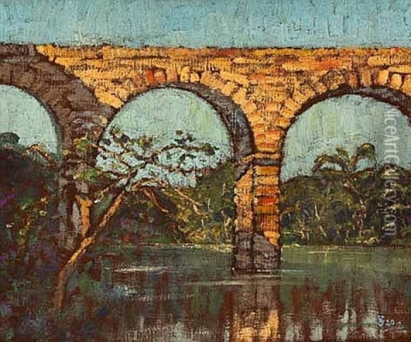 Pont-la-re Oil Painting - Clement (Joseph Charles Louis) Seneque
