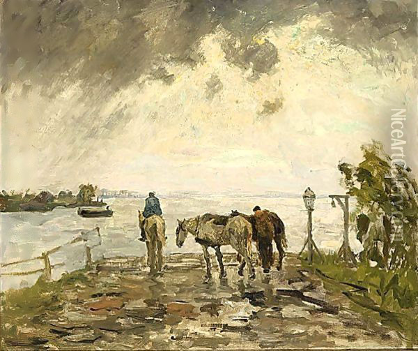 Harbourscene Oil Painting - Evert Pieters