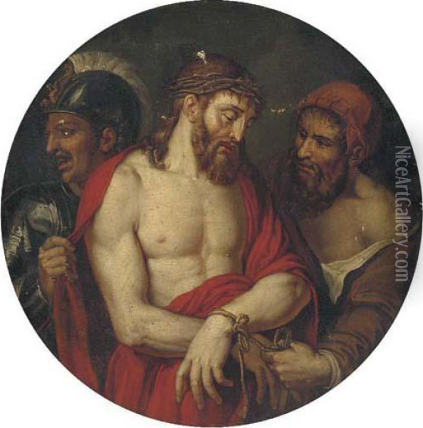 Christ Crowned With Thorns Oil Painting - Tiziano Vecellio (Titian)