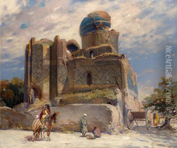 The Bibi-khanym Mosque In Samarkand Oil Painting - Bertalan Vigh