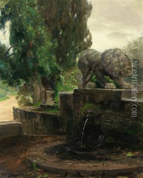 A Fountain In Rome Oil Painting - Hans Andersen Brendekilde