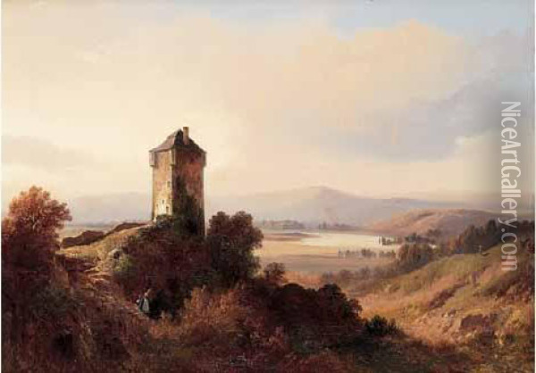 < Vieille Tour Dans La Campagne >. Oil Painting - Simeon Fort