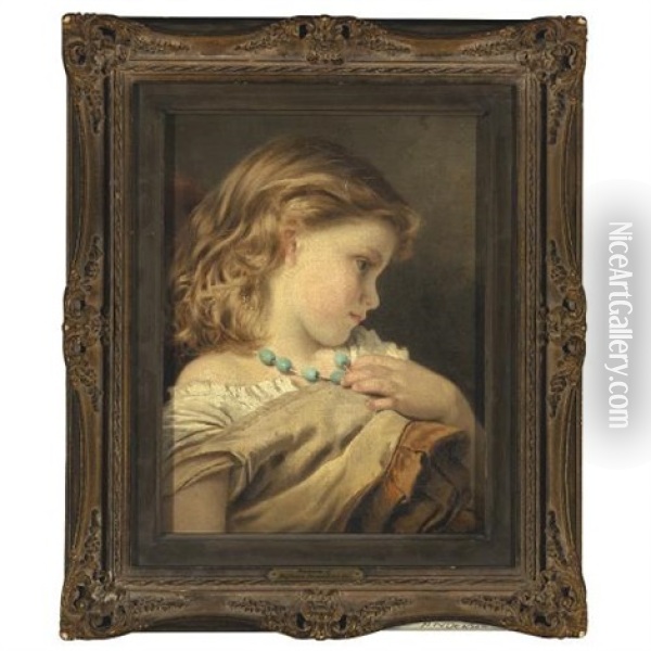 Portrait Of A Young Girl Oil Painting - Sophie Anderson
