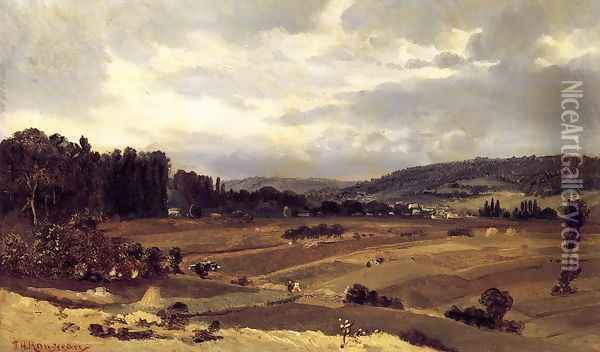 Lanscape with Farmland Oil Painting - Etienne-Pierre Theodore Rousseau