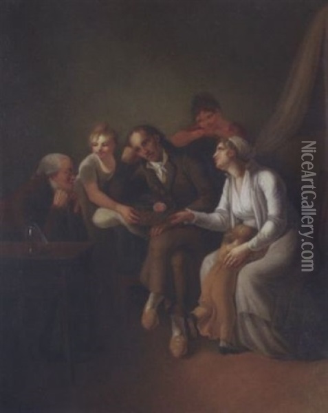 Die Genesung Des Vaters Oil Painting - Susanne (Chodowiecka) Henry