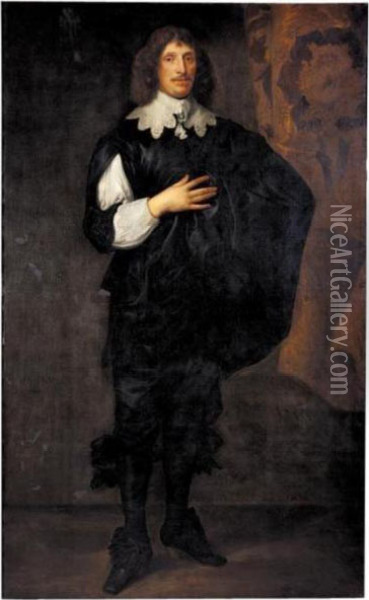Portrait Of Sir Basil Dixwell, 1st Bt. (1585-1642) Oil Painting - Sir Anthony Van Dyck