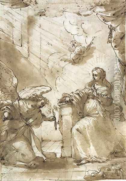 The Annunciation Oil Painting - Ubaldo Gandolfi