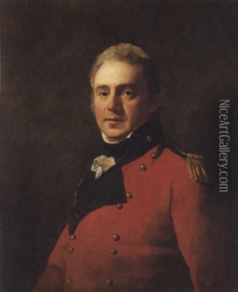 Portrait Of An Officer In A Red Coat Oil Painting - Sir Henry Raeburn