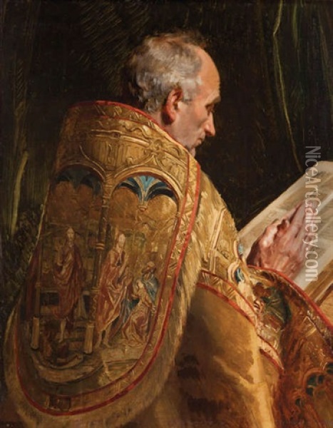 Cardinal En Priere Oil Painting - Emile Wauters