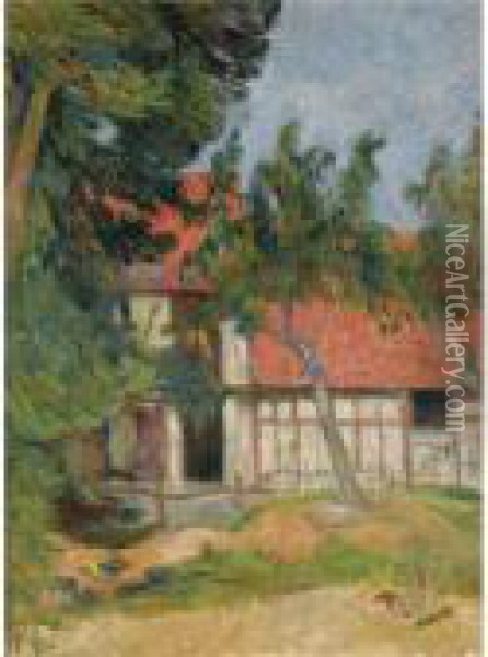 Etable Pres De Dieppe Oil Painting - Paul Gauguin