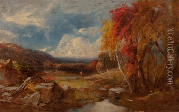 Reminiscence Of Vermont Oil Painting - William M. Hart