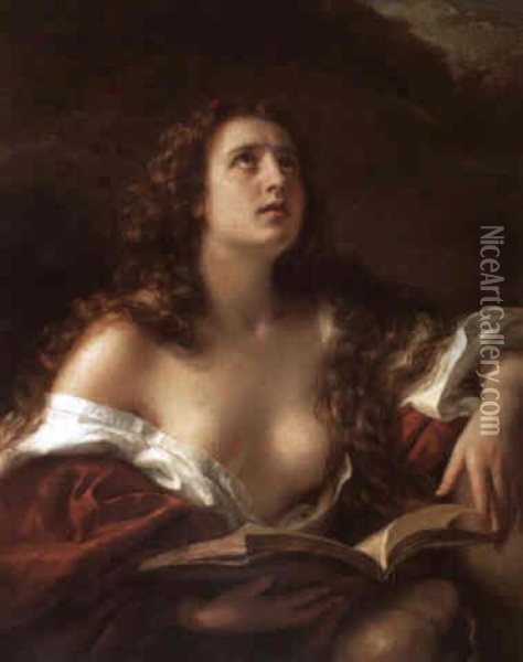 Maria Magdalena, Bussend Oil Painting - Eduard Magnus