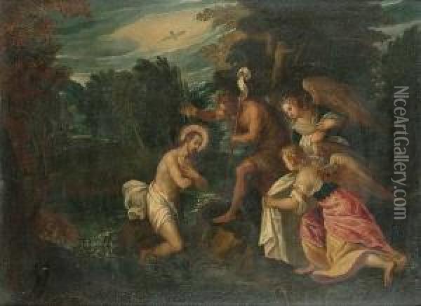 The Baptism Of Christ Oil Painting - Carletto Carliari