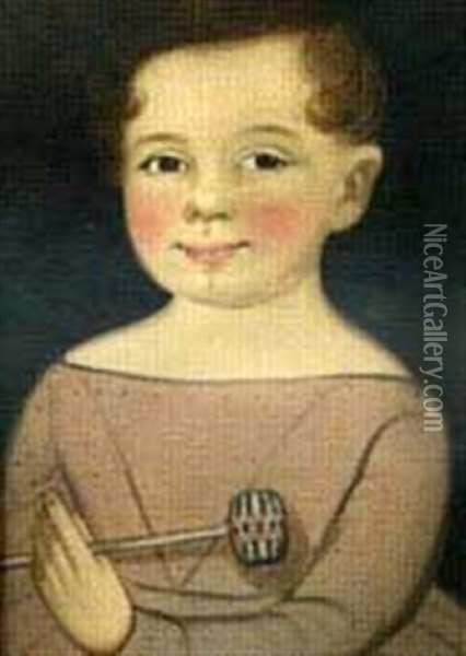 Portrait Of A Boy With A Rattle Oil Painting - William Matthew Prior