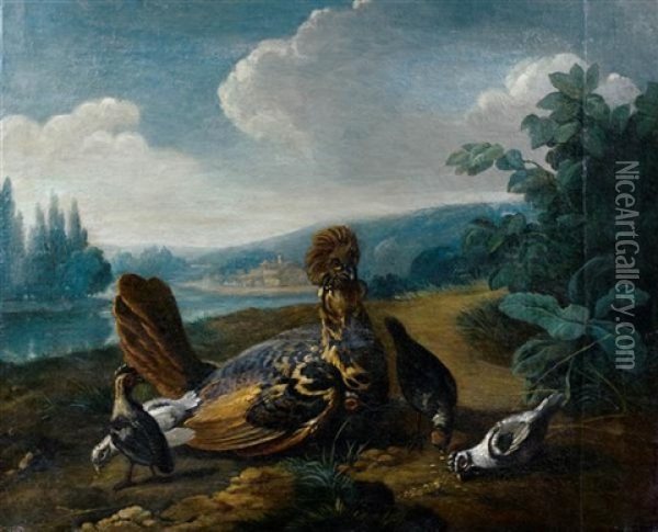 Volatiles Dans Un Paysage Oil Painting - Jean-Baptiste Oudry