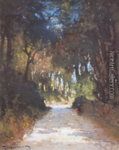 La Promenade Sur Le Sentier Des Plomarch Oil Painting - Louis Marie Desire-Lucas
