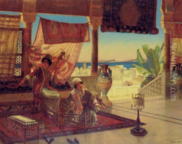 La Terrasse Oil Painting - Rudolf Ernst