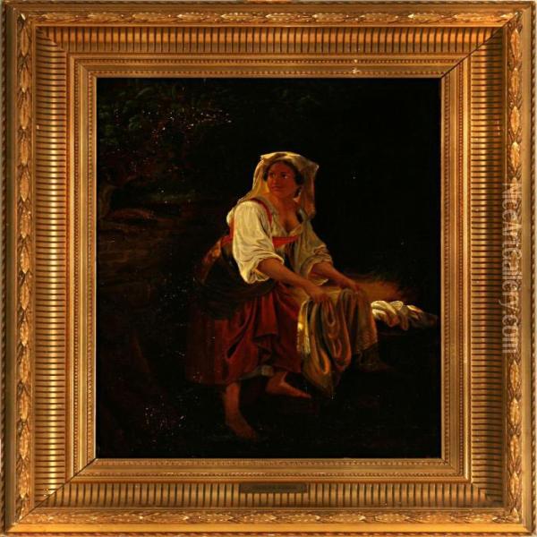 An Italian Woman Oil Painting - Frederik Ludwig Storch