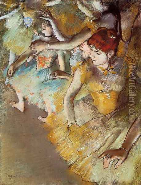 Ballet Dancers on the Stage Oil Painting - Edgar Degas
