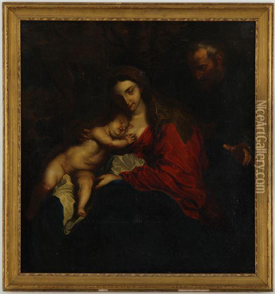 Sainte Famille Oil Painting - Sir Anthony Van Dyck