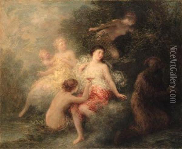 The Temptation Of Saint Anthony Oil Painting - Ignace Henri Jean Fantin-Latour