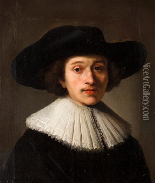 Portrait Of A Man With Ruffled Collar Oil Painting -  Rembrandt van Rijn