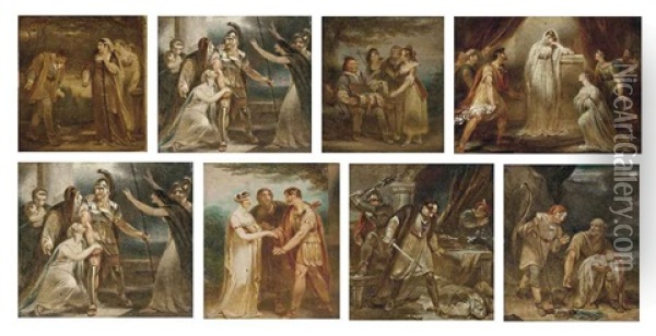 Shakespeare's Coriolamis (+ 7 Others; Set Of 8) Oil Painting - Henry Singleton