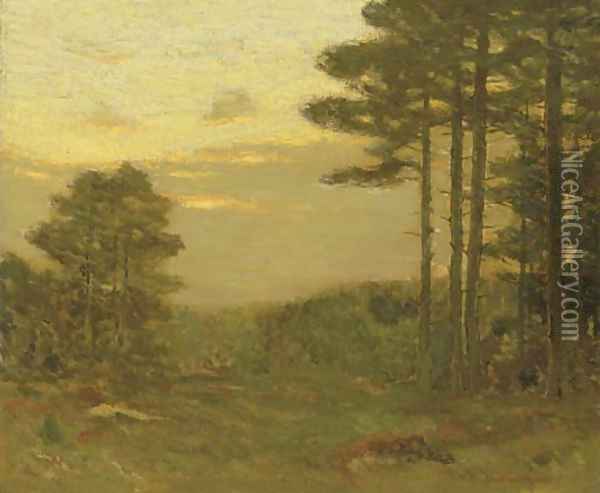 Pine Trees at Dusk Oil Painting - Charles Harry Eaton