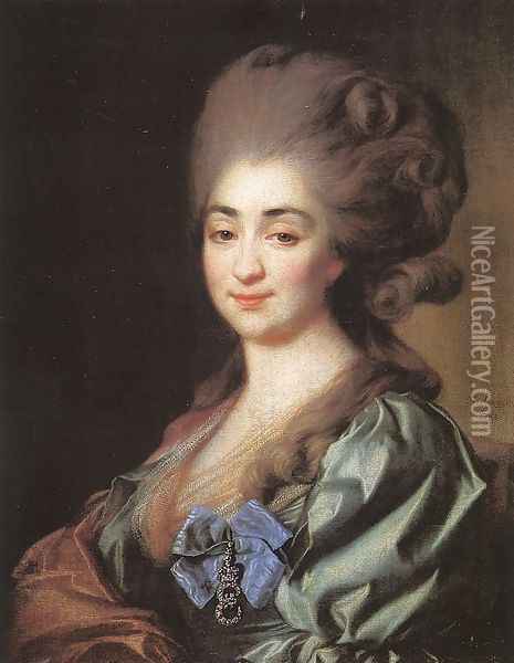 Portrait of Princess Praskovia Repnina 1781 Oil Painting - Dmitry Levitsky