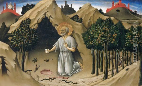 The Penitence of St. Jerome, 1444 Oil Painting - Sano Di Pietro